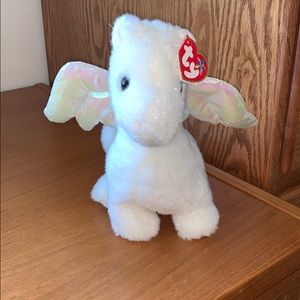 Retired: Ty Inc. Beanie Buddies: white dragon 2002